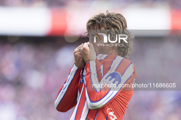 Antoine Griezmann of Atletico de Madrid celebrates a goal during the La Liga 2024/25 match between Atletico de Madrid and Leganes at Riyadh...