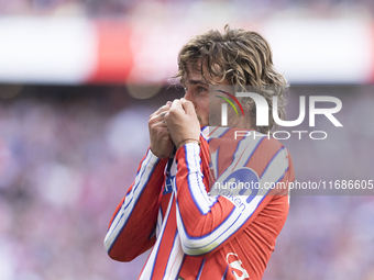 Antoine Griezmann of Atletico de Madrid celebrates a goal during the La Liga 2024/25 match between Atletico de Madrid and Leganes at Riyadh...