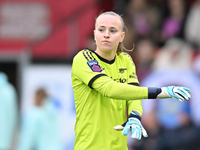 Goalkeeper Daphne Van Domselaar (14 Arsenal) participates in the Barclays FA Women's Super League match between West Ham United and Arsenal...