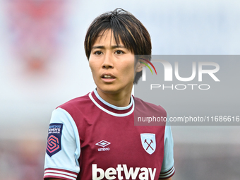 Riko Ueki (9 West Ham) looks on during the Barclays FA Women's Super League match between West Ham United and Arsenal at the Chigwell Constr...