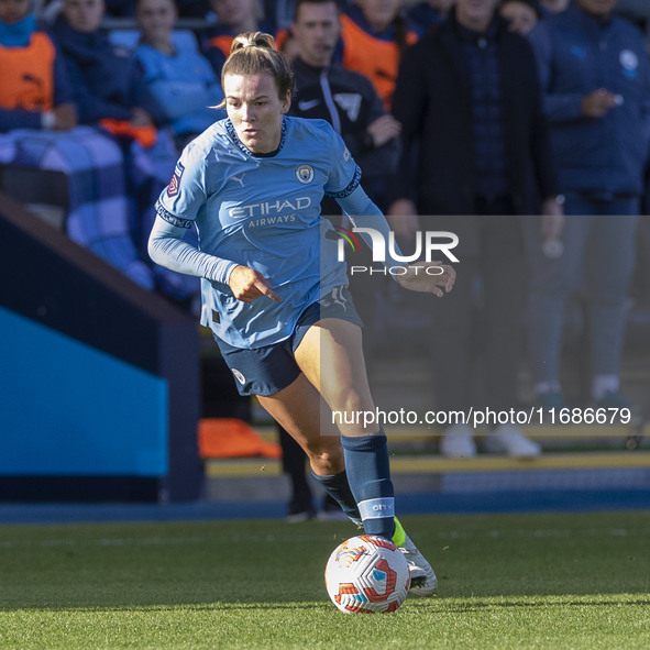 Lauren Hemp #11 of Manchester City W.F.C. participates in the Barclays FA Women's Super League match between Manchester City and Aston Villa...