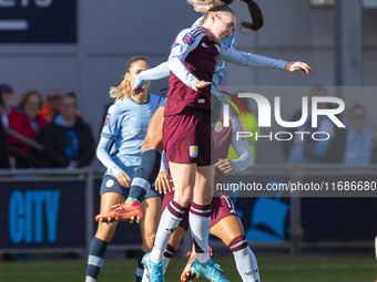 During the Barclays FA Women's Super League match between Manchester City and Aston Villa at the Joie Stadium in Manchester, England, on Oct...