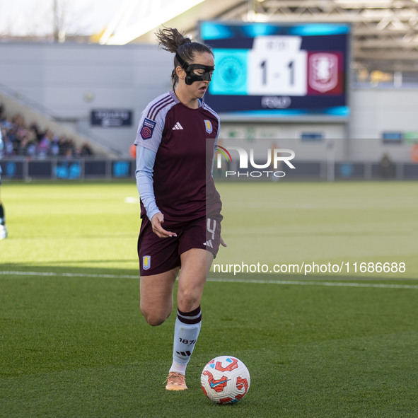 Anna Patten #4 of Aston Villa W.F.C. participates in the Barclays FA Women's Super League match between Manchester City and Aston Villa at t...