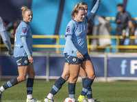 Lauren Hemp #11 of Manchester City W.F.C. celebrates her goal during the Barclays FA Women's Super League match between Manchester City and...