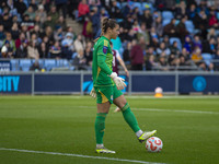 Sabrina D'Angelo #1 (GK) of Aston Villa W.F.C. participates in the Barclays FA Women's Super League match between Manchester City and Aston...