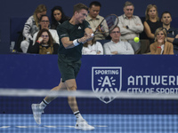 Jiri Lehecka of the Czech Republic in action during the quarter final victory game against Stefanos Tsitsipas of Greece, a tennis match of t...