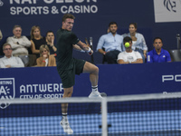 Jiri Lehecka of the Czech Republic in action during the quarter final victory game against Stefanos Tsitsipas of Greece, a tennis match of t...