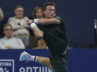 Jiri Lehecka of the Czech Republic in action during the quarter final victory game against Stefanos Tsitsipas of Greece, a tennis match of t...