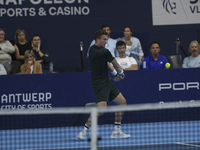 Jiri Lehecka of the Czech Republic in action during the quarter final victory game against Stefanos Tsitsipas of Greece, a tennis match of t...