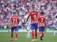 Alexander Sorloth of Atletico de Madrid celebrates a goal during the La Liga 2024/25 match between Atletico de Madrid and Leganes at Riyadh...