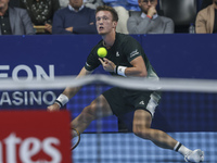 Jiri Lehecka of the Czech Republic in action during the quarter final victory game against Stefanos Tsitsipas of Greece, a tennis match of t...