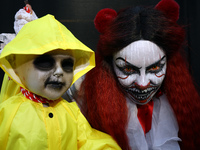 Cosplayer Barbicula Noissi from Italy dresses as Pennywise for New York Comic Con at the Javits Center in New York City, on October 19, 2024...