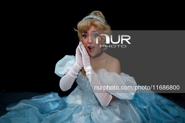 Cosplayer Amanda from New Jersey dresses as Cinderella for New York Comic Con at the Javits Center in New York City, on October 19, 2024. 