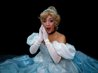 Cosplayer Amanda from New Jersey dresses as Cinderella for New York Comic Con at the Javits Center in New York City, on October 19, 2024. (