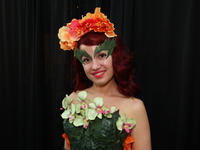 Cosplayer Dominique from Florida dresses as Poison Ivy for New York Comic Con at the Javits Center in New York City, on October 19, 2024. (