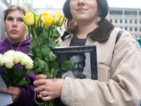 A hundred fans of former One Direction member Liam Payne gather to hold a memorial tribute at Dom Square following the death of the singer i...