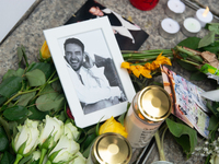 A hundred fans of former One Direction member Liam Payne gather to hold a memorial tribute at Dom Square following the death of the singer i...