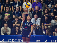 Avery Skinner of Chieri '76 is in action during the Italian women's Serie A1 Tigota Volleyball match between Reale Mutua Fenera Chieri '76 a...