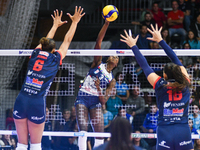 Majak J.A. Malual of Il Bisonte Firenze is in action during the Italian women's Serie A1 Tigota Volleyball match between Reale Mutua Fenera...