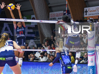 Majak J.A. Malual of Il Bisonte Firenze is in action during the Italian women's Serie A1 Tigota Volleyball match between Reale Mutua Fenera...