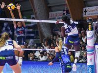 Majak J.A. Malual of Il Bisonte Firenze is in action during the Italian women's Serie A1 Tigota Volleyball match between Reale Mutua Fenera...