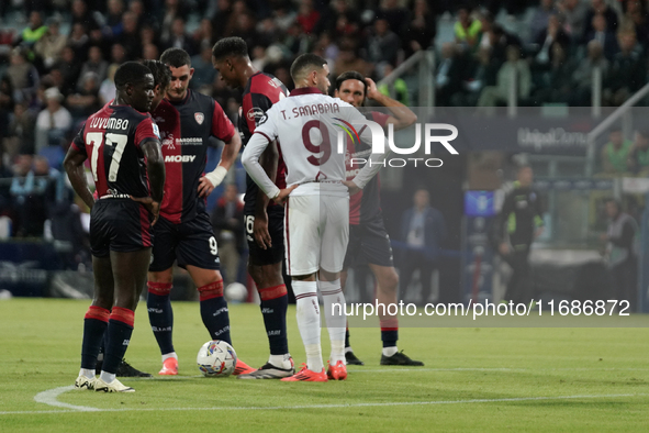 Nicolas Viola (#10 Cagliari Calcio) participates in the Serie A TIM match between Cagliari Calcio and Torino FC in Italy on October 20, 2024...