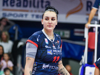 Martha Anthouli of Chieri '76 participates in the Italian women's Serie A1 Tigota Volleyball match between Reale Mutua Fenera Chieri '76 and...