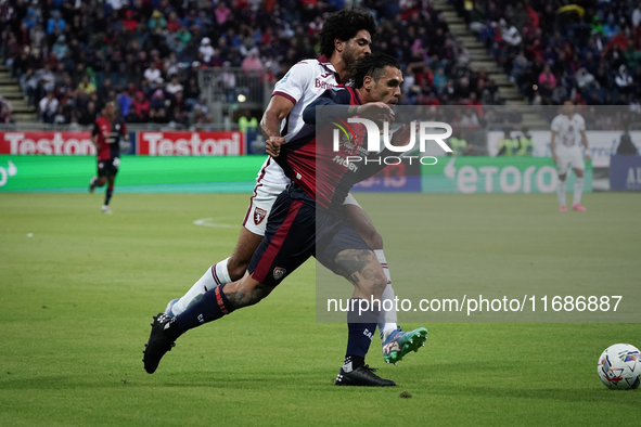 Nicolas Viola (#10 Cagliari Calcio) participates in the Serie A TIM match between Cagliari Calcio and Torino FC in Italy on October 20, 2024...