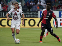 Michel Adopo (#8 Cagliari Calcio) participates in the Serie A TIM match between Cagliari Calcio and Torino FC in Italy on October 20, 2024....