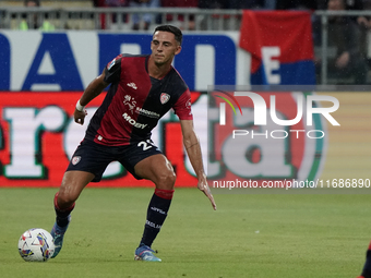 Gabriele Zappa (#28 Cagliari Calcio) participates in the Serie A TIM match between Cagliari Calcio and Torino FC in Italy on October 20, 202...