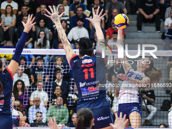 Martha Anthouli of Chieri '76 is in action during the Italian women's Serie A1 Tigota Volleyball match between Reale Mutua Fenera Chieri '76...