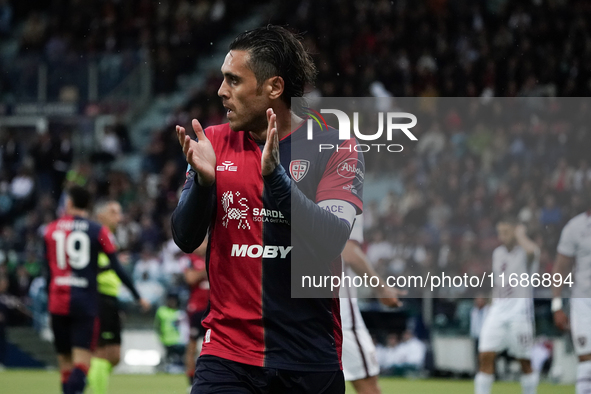 Nicolas Viola (#10 Cagliari Calcio) participates in the Serie A TIM match between Cagliari Calcio and Torino FC in Italy on October 20, 2024...