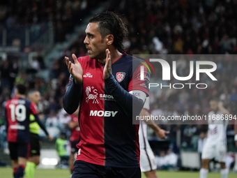 Nicolas Viola (#10 Cagliari Calcio) participates in the Serie A TIM match between Cagliari Calcio and Torino FC in Italy on October 20, 2024...