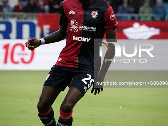 Antoine Makoumbou (#29 Cagliari Calcio) participates in the Serie A TIM match between Cagliari Calcio and Torino FC in Italy on October 20,...