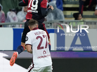 Nadir Zortea (#19 Cagliari Calcio) participates in the Serie A TIM match between Cagliari Calcio and Torino FC in Italy on October 20, 2024...