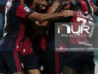 Nicolas Viola (#10 Cagliari Calcio) celebrates during the Serie A TIM match between Cagliari Calcio and Torino FC in Italy on October 20, 20...