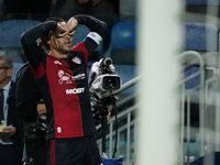 Nicolas Viola (#10 Cagliari Calcio) celebrates during the Serie A TIM match between Cagliari Calcio and Torino FC in Italy on October 20, 20...