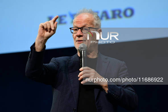 Thierry Fremaux at the closing night of the Lyon Light Festival in Lyon, France, on October 20, 2024. 