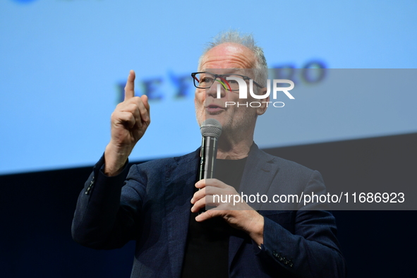 Thierry Fremaux at the closing night of the Lyon Light Festival in Lyon, France, on October 20, 2024. 