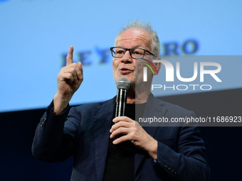 Thierry Fremaux at the closing night of the Lyon Light Festival in Lyon, France, on October 20, 2024. (