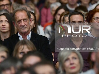 Vincent Lindon and Anthony Delon pose for a portrait at the closing night of the Lyon Light Festival in Lyon, France, on October 20, 2024. (