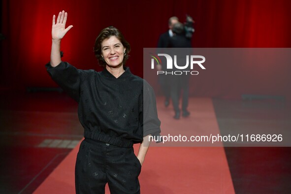 Irene Jacob at the closing night of the Lyon Light Festival in Lyon, France, on October 20, 2024. 