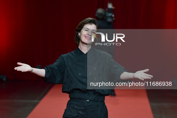 Irene Jacob at the closing night of the Lyon Light Festival in Lyon, France, on October 20, 2024. 