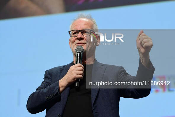 Thierry Fremaux attends the closing night of the Lyon Light Festival in Lyon, France, on October 20, 2024. 