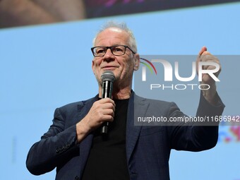 Thierry Fremaux attends the closing night of the Lyon Light Festival in Lyon, France, on October 20, 2024. (