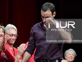 The first public tribute for the actor Alain Delon takes place in the presence of his son Anthony Delon at the closing night of the Lyon Lig...