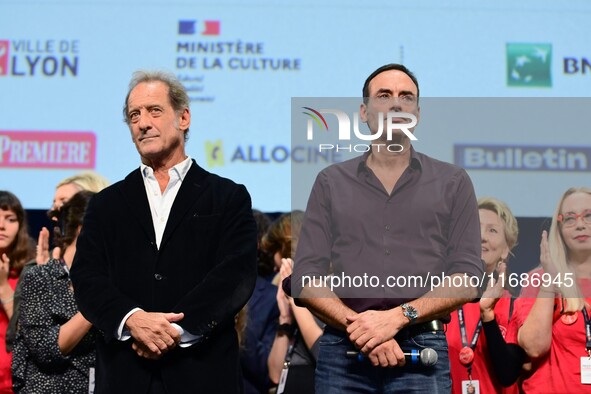 The first public tribute for the actor Alain Delon takes place in the presence of his son Anthony Delon at the closing night of the Lyon Lig...