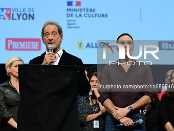 The first public tribute for the actor Alain Delon takes place in the presence of his son Anthony Delon at the closing night of the Lyon Lig...