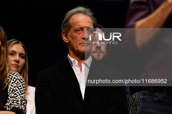 Vincent Lindon attends the closing night of the Lyon Light Festival in Lyon, France, on October 20, 2024. 