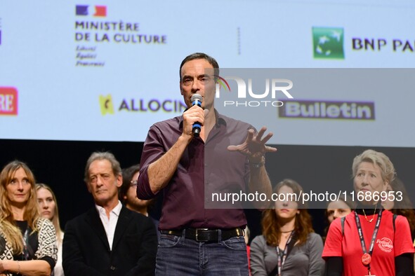 The first public tribute for the actor Alain Delon takes place in the presence of his son Anthony Delon at the closing night of the Lyon Lig...